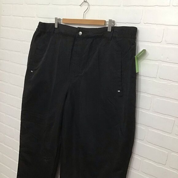 𝅺WINDBREAKER black pant fleece Lined men 2X plus  outdoor sport casual black - Picture 14 of 14